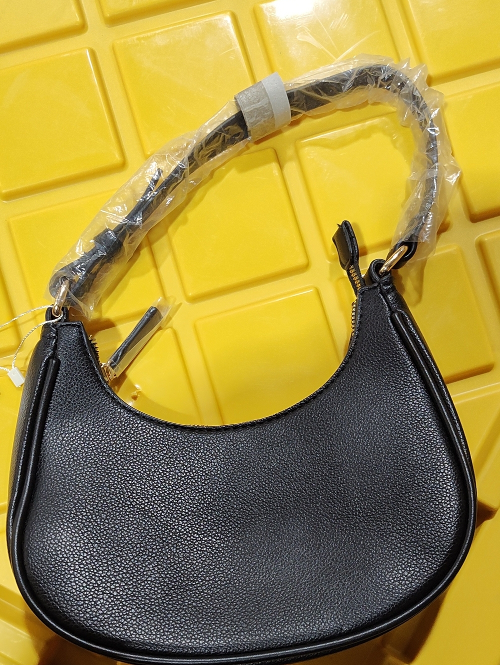Classic Black Leather Shoulder Bag